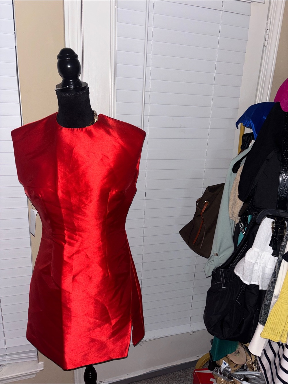 New Nordstrom Nasty Girl Red Satin Sheath Dress - Classic Women's Evening Dress